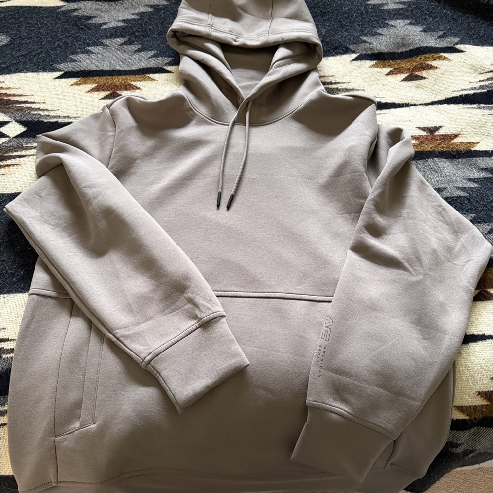 Men's Taupe Hoodie Sweatshirt - American Eagle Outfitters